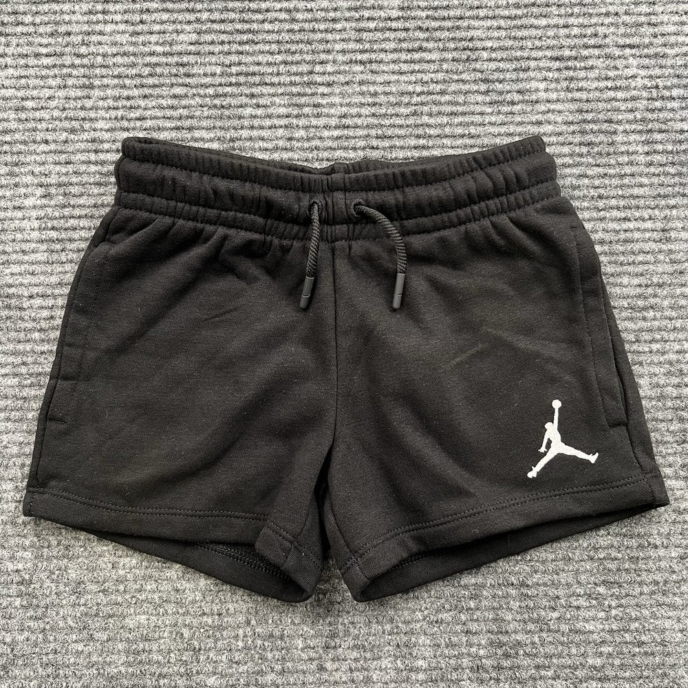 Nike Jordan Jumpman Kids Girls Size 6 Athletic Knit Shorts Solid Black NWT $40